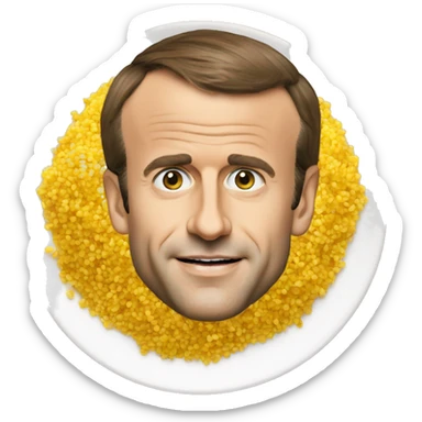Emmanuel Macron mange du couscous sticker