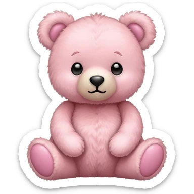 pastel pink teddy bear sticker