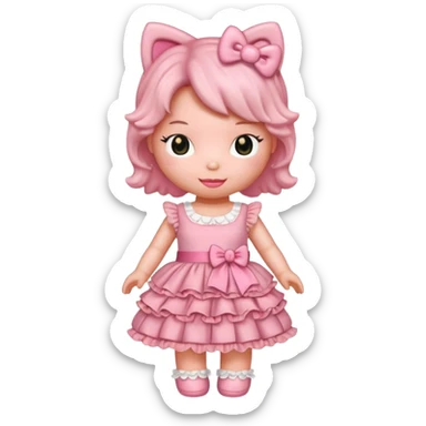 a coquette hello kitty doll sticker