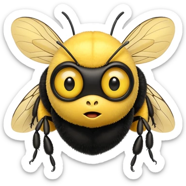 A surprised bumblebee sticker