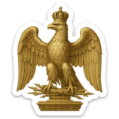 Napoleon symbol of France, iconic imperial eagle, gold, regal, detailed, on a neutral background sticker