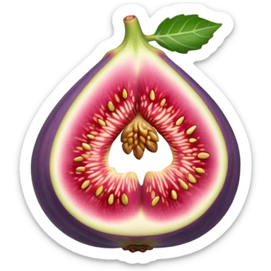 Please create a emoji of a single half of a fig with the internal seeds make it cute sticker