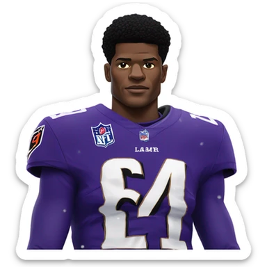 Lamar Jackson on top of snow sticker