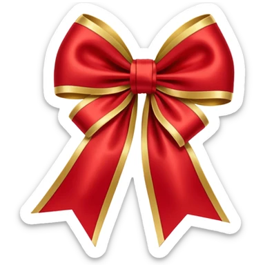 Red christmas bow with gold sticker