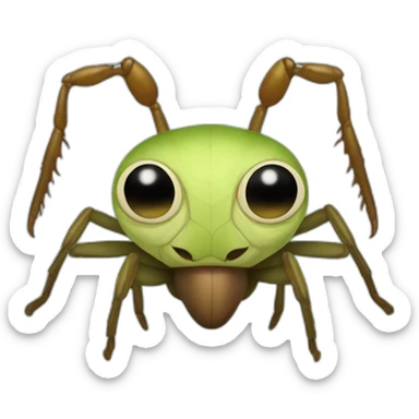 Anthropomorphic Furry mantis spider ant head sticker
