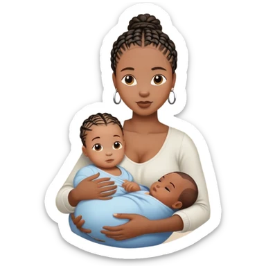with cornrows breastfeeding black baby boy  sticker