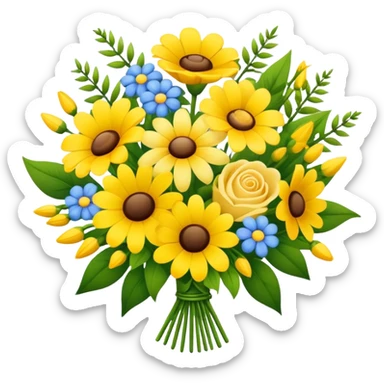 Yellow flower bouquet sticker