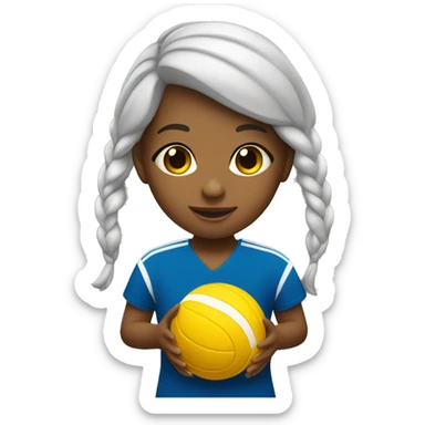 una niña con una pelota de volley sticker