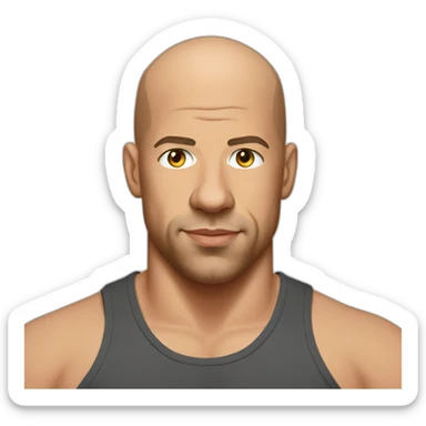 Vin diesel in tanktop sticker