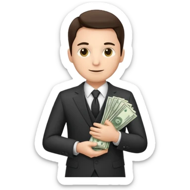 public official/politician/bureaucrat holding money sticker