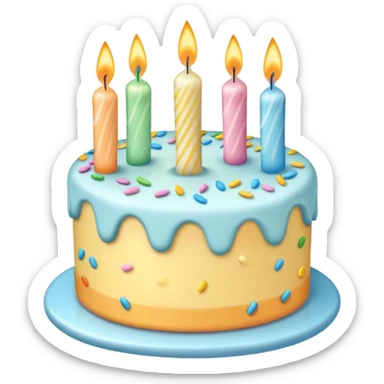 1 layer pastel birthday cake sticker