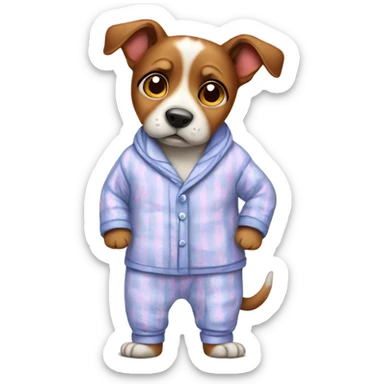 Dog wearing pajamas  sticker