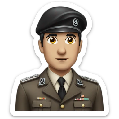 nazi leader with black hair and normal skin tone sticker