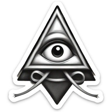 Draw an masonic "all-seeing eye" as 1930s-character design like “Rubber hose animation” such as Betty Boop, Looney Tunes Bosko, Cuphead video game; inspired on Fleischer Studios, Talkartoons or Steamboat Willie sticker