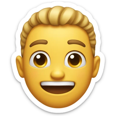 Emoji smiling and kissing his muscles sticker