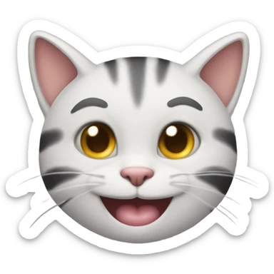 crazy face with cat ears sticker