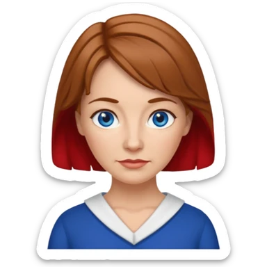 midle   aged female with Scottish red attire and dark blonde hair and blue eyes sticker