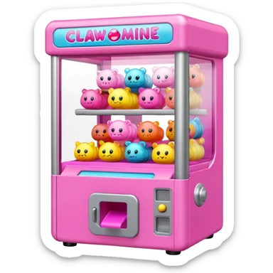 pink claw machine sticker