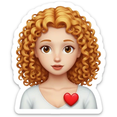 Blonde girl with ginger curly head in love  sticker