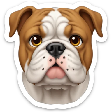 cara de perro bulldog todo color canela front view sticker