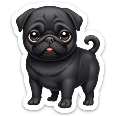 Black pug sticker
