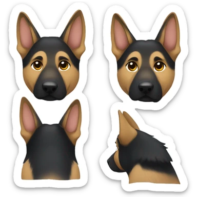 german shepherd with pullover sticker