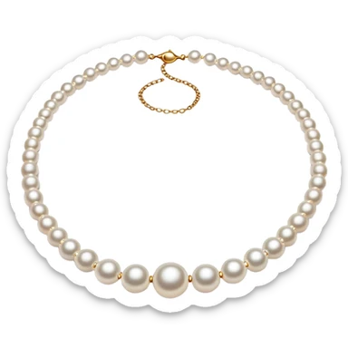 Realistic Iridescent pearl vintage necklace  sticker