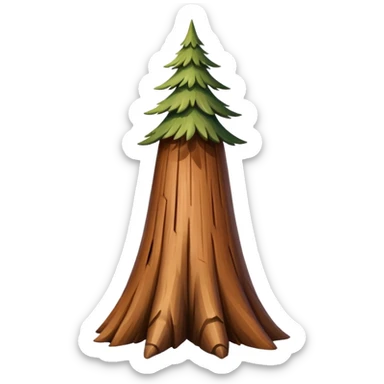 long slim sequoia tree no leaves sticker