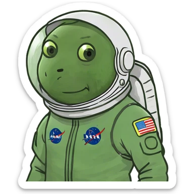 Work out Asian astronaut  sticker