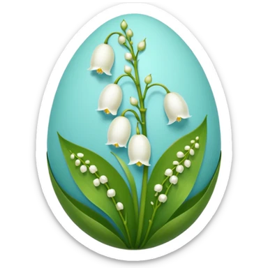 Easter egg with lily of the valley as motive sticker