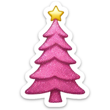 Pink sparkly christmas tree sticker