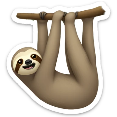 Sloth hanging from a tree sticker