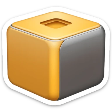  modern software box. Smooth 3D form, rounded edges, soft realistic lighting, minimalist design, no text or logos, neutral background. Rendered in the same realistic style as official Apple emojis (like the toolbox or laptop emoji). sticker