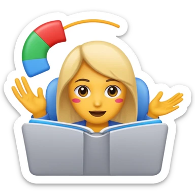 a single bimoji showing the action of contact us sticker