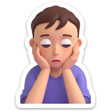 a sad student sticker