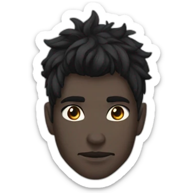 Combodgien  peau métisse cheveux noir et yeux noir anime demon beau gosse sticker