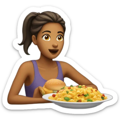 Girl hungry sticker