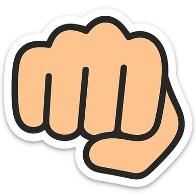 flat toon style punch icon sticker