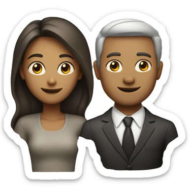 A man and a woman who look similar sticker