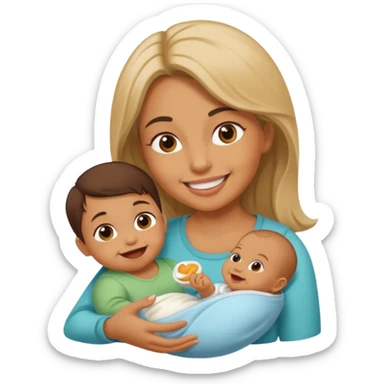 woman pretending to eat baby sticker