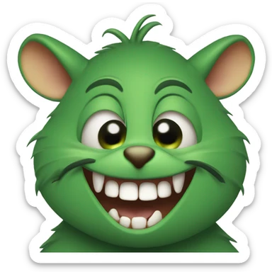 "Three" green rats evil laugh sticker