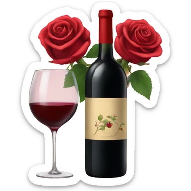 wine and roses sticker
