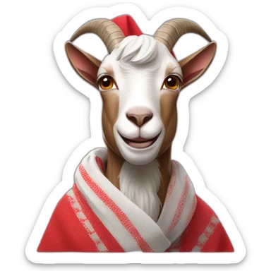 goat wearing red Keffiyeh sticker