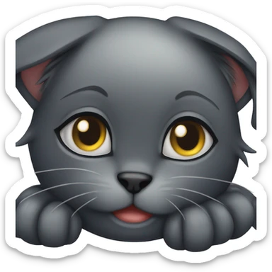 Black cat cute sticker