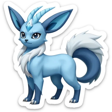 Glaceon-Samurott-Absol-Fakémon-hybrid-creature (full body)  sticker