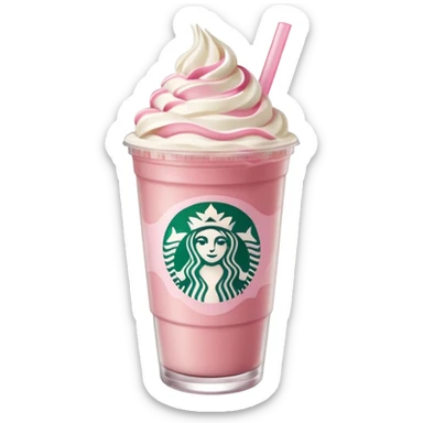 vanilla bean strawberry frappuccino  sticker