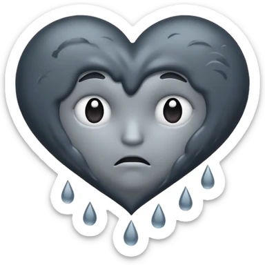 heart with a dark rain cloud sticker