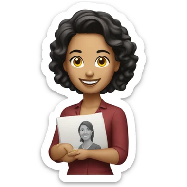 Samantha Hernandez of the Des Moines register accepting het Pulitzer Prize sticker