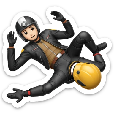 a motorcyclist lying on the ground who has just fallen sticker