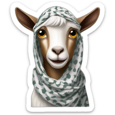 goat wearing Keffiyeh sticker